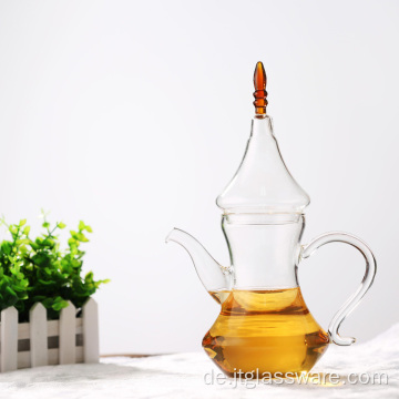 Kaffee-Tee-Blatt-Glas-Teekanne mit Stövchen